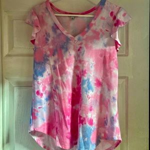 Size medium ruffle sleeve top